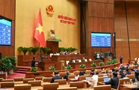 Quốc hội biểu quyết thông qua Luật Điện lực (sửa đổi). (Ảnh: DUY LINH)