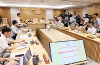Quang cảnh buổi họp báo thường kỳ Bộ Thông tin và Truyền thông.