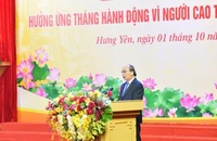 Chủ tịch nước Nguyễn Xuân Phúc phát biểu tại Lễ phát động Tháng hành động vì người cao tuổi Việt Nam 2022.