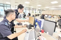 Công chức Phòng Giám sát, quản lý (Cục Hải quan Thành phố Hồ Chí Minh) kiểm tra dữ liệu hàng hóa xuất, nhập khẩu.