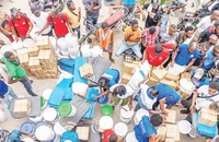 Điểm phát lương thực viện trợ người dân Haiti. (Ảnh UN NEWS)