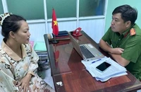 Đối tượng Nguyễn Thùy Trang tại cơ quan Công an. (Ảnh: Công an cung cấp)