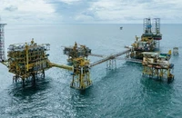 Giàn khai thác dầu khí trên biển của Petrovietnam.