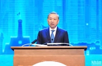 Tổng Bí thư Tô Lâm phát biểu thông điệp chính sách tại Hội nghị P4G Việt Nam 2025. (Ảnh: DUY LINH)
