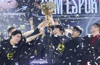 Niềm vui chiến thắng của đội tuyển GAM Esports vô địch VCS 2024. (Ảnh: Ban tổ chức)