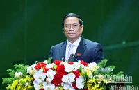 Thủ tướng Phạm Minh Chính dự và phát biểu tại Lễ công bố sản phẩm đạt Thương hiệu quốc gia Việt Nam năm 2024. (Ảnh: THÀNH ĐẠT)