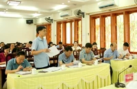 Các đại biểu cho ý kiến vào đề án sắp xếp, tinh gọn tổ chức bộ máy Mặt trận Tổ quốc, các đoàn thể và hội quần chúng.