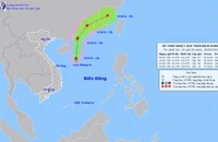 Vị trí và hướng di chuyển của áp thấp nhiệt đới lúc 19 giờ ngày 30/5. (Nguồn: nchmf.gov.vn)