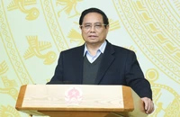 Thủ tướng Phạm Minh Chính phát biểu ý kiến chỉ đạo Phiên họp thứ hai Ban Chỉ đạo xây dựng nhà máy điện hạt nhân. (Ảnh: TRẦN HẢI)