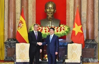Chủ tịch nước Lương Cường tiếp Thủ tướng Vương quốc Tây Ban Nha Pedro Sanchez.