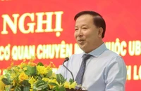 Chủ tịch Ủy ban nhân dân tỉnh Long An Nguyễn Văn Út phát biểu tại Hội nghị.