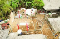 Xây nhà mới cho một hộ dân tại Mường Cang.