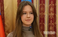 Bạn Ekaterina, sinh viên nghiên cứu tiếng Việt năm thứ nhất Khoa quan hệ quốc tế Học viện Ngoại giao Nga. (Ảnh: XUÂN HƯNG)