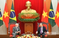 Tổng Bí thư Tô Lâm tiếp Tổng thống Cộng hòa Liên bang Brazil Luiz Inácio Lula da Silva. (Ảnh: ĐĂNG KHOA)