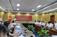 Quang cảnh hội nghị tại điểm cầu Tổng cục Thuế.