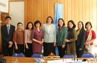 Đại sứ Tamara Rastovac Siamashvili, Chủ tịch Hội đồng Chấp hành UNESCO, tiếp Đoàn Trung ương Hội Liên hiệp Phụ nữ Việt Nam. Cùng dự có Đại sứ - Trưởng Phái đoàn thường trực Việt Nam bên cạnh UNESCO Lê Thị Hồng Vân. (Ảnh: Khải Hoàn)