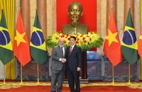 Chủ tịch nước Lương Cường hội đàm với Tổng thống Cộng hòa Liên bang Brasil Luiz Inácio Lula da Silva. (Ảnh: THỦY NGUYÊN)