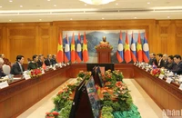 Chủ tịch nước Lương Cường hội kiến Chủ tịch Quốc hội Lào Saysomphone Phomvihane.