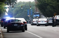 Cảnh sát và các phương tiện tập trung bên ngoài nhà hát Altria, ngày 6/6/2023. (Ảnh: Richmond Times)