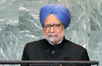 Ông Manmohan Singh, lúc đương nhiệm Thủ tướng Ấn Độ, phát biểu tại phiên họp của Đại hội đồng Liên hợp quốc ở New York (Mỹ). (Ảnh: ANI/TTXVN)