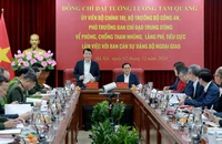 Đại tướng Lương Tam Quang, Ủy viên Bộ Chính trị, Bộ trưởng Công an, Phó Trưởng ban Chỉ đạo Trung ương về phòng, chống tham nhũng, lãng phí, tiêu cực phát biểu tại buổi làm việc với Ban cán sự đảng Bộ Ngoại giao. (Ảnh BỘ CÔNG AN CUNG CẤP)