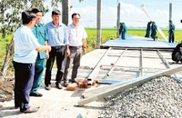 Căn nhà của hộ gia đình chính sách đang được xây cất tại Ấp 4, xã Phú Lợi, huyện Thanh Bình, tỉnh Đồng Tháp.