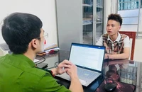 Đối tượng Đặng Duy Hưng tại cơ quan điều tra.