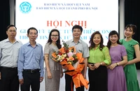 Đại biểu dự giao lưu trực tuyến của Bảo hiểm xã hội Hà Nội. (Ảnh: HSS)