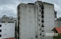 Hiện trường chung cư mini ở Khương Hạ sau khi bị cháy ngày 12/9. (Ảnh: Nhật Quang)