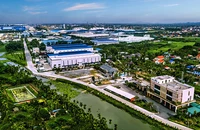 Một góc khu công nghiệp xanh nam Cầu Kiền, thành phốHải Phòng. (Ảnh HỒNG ÐIỆP)