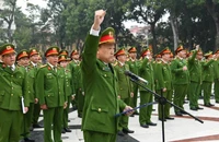 Lực lượng Cảnh sát điều tra tội phạm về ma túy tuyên thệ, thề đấu tranh không khoan nhượng với tội phạm ma túy.