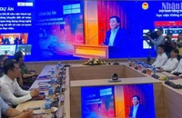 Quang cảnh lễ ra mắt Mô hình quản trị thông minh tại Học viện Chính trị quốc gia Hồ Chí Minh.