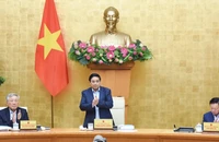 Thủ tướng Chính phủ Phạm Minh Chính chủ trì phiên họp Chính phủ chuyên đề về xây dựng pháp luật. (Ảnh: TRẦN HẢI).