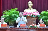 Thủ tướng Phạm Minh Chính chủ trì hội nghị tiếp xúc cử tri thành phố Cần Thơ. (Ảnh: THANH GIANG)
