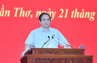 Thủ tướng Phạm Minh Chính phát biểu ý kiến tại cuộc họp về tình hình triển khai các dự án giao thông trọng điểm khu vực phía nam. (Ảnh: THANH GIANG)