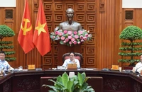 Thủ tướng Phạm Minh Chính chủ trì cuộc họp của Thường trực Chính phủ về xây dựng dự thảo Nghị quyết của Quốc hội. (Ảnh: TRẦN HẢI)
