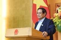 Thủ tướng Phạm Minh Chính phát biểu ý kiến tại cuộc làm việc. (Ảnh: TRẦN HẢI)