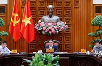 Thủ tướng Phạm Minh Chính chủ trì cuộc họp. (Ảnh: TRẦN HẢI).