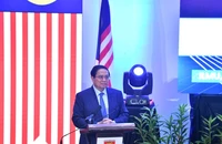 Thủ tướng Phạm Minh Chính phát biểu chính sách tại Đại học Quốc gia Malaysia. (Ảnh THANH GIANG)