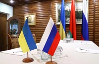 Tư liệu một cuộc đàm phán giữa phái đoàn Nga và Ukraine tại Belovezhskaya Pushcha, chụp ngày 7/3/2022. (Ảnh: Tân Hoa xã)