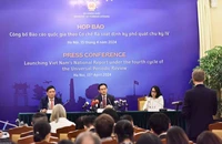 Thứ trưởng Bộ Ngoại giao Việt Nam Đỗ Hùng Việt chủ trì họp báo công bố báo cáo quốc gia theo cơ chế rà soát định kỳ phổ quát chu kỳ 4 (UPR) của Hội đồng Nhân quyền Liên hợp quốc. (Ảnh: Báo điện tử Đảng Cộng sản)