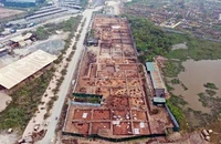 Khu vực khai quật phía tây Di chỉ Vườn Chuối. (Ảnh: Đoàn khai quật)