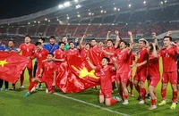 Đội tuyển bóng đá nam Việt Nam mừng chiến thắng khi giành ngôi vô địch ASEAN CUP 2024.