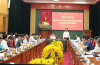 Hội nghị trao đổi công tác của Ban Thường vụ Tỉnh ủy Thái Nguyên và Ban Thường vụ Tỉnh ủy Bắc Kạn ngày 19/4.