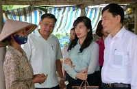 Đoàn giám sát thực tế tại một hộ dân xã Yên Đồng, huyện Yên Mô, tỉnh Ninh Bình. (Ảnh: TRƯỜNG GIANG)