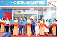 Lễ khánh thành thư viện container tại Trường tiểu học Lê Văn Lương (huyện Nhà Bè, Thành phố Hồ Chí Minh).