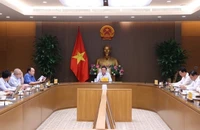 Phó Thủ tướng Trần Hồng Hà chủ trì buổi làm việc. (Ảnh: TTXVN)