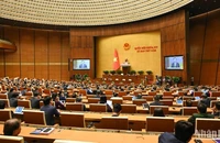 Quang cảnh phiên bế mạc Kỳ họp thứ 5, Quốc hội khóa XV chiều 24/6/2023. (Ảnh: DUY LINH)