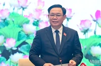 Chủ tịch Quốc hội Vương Đình Huệ phát biểu tại buổi lễ. (Ảnh: DUY LINH)