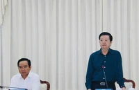 Đồng chí Mai Văn Chính, Phó Thủ tướng Chính phủ làm trưởng đoàn đã làm việc với các địa phương liên quan đến tình hình thực hiện dự án Vành đai 3 Thành phố Hồ Chí Minh. (Ảnh: QUÝ HIỀN)